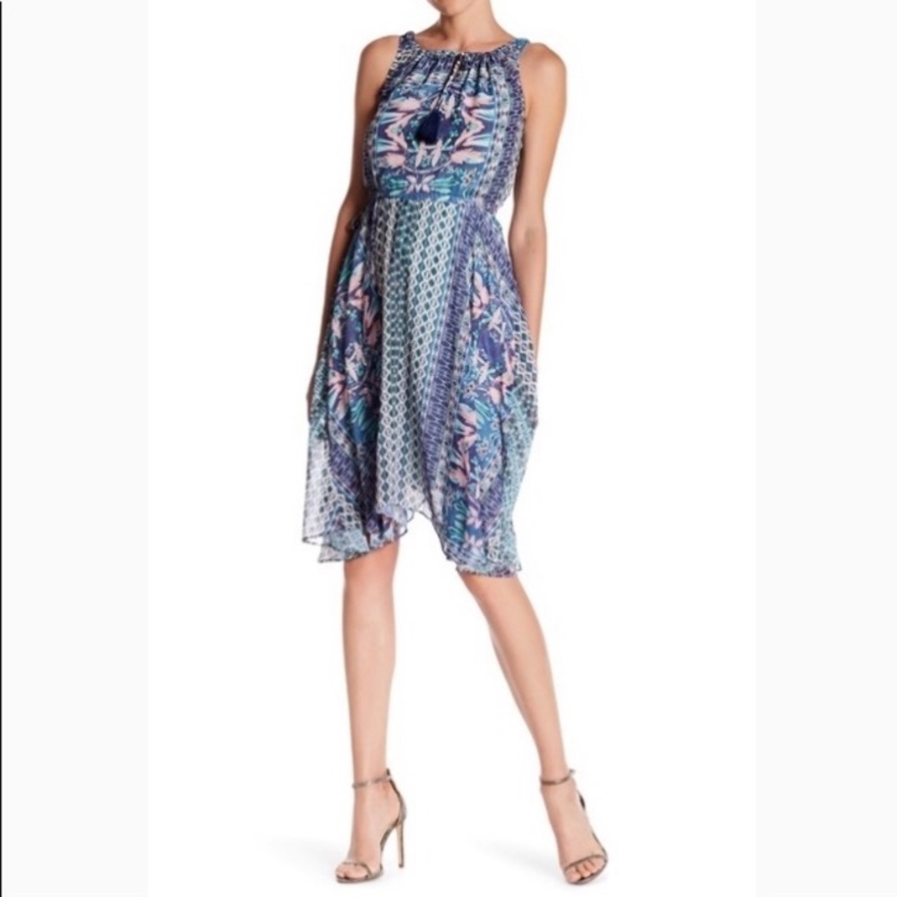 Nanette Lapore Floral Faux Wrap Flowy Dress 10 - Picture 2 of 10
